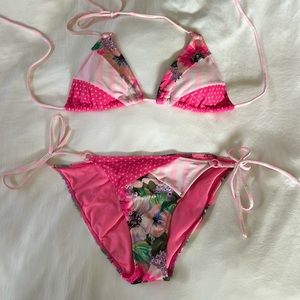 Hot pink floral bikini